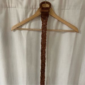 Brown Braided Leather Belt XS/S